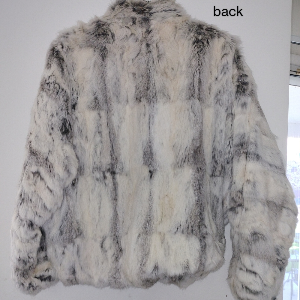 Women's Grey Rabbit Fur Jacket